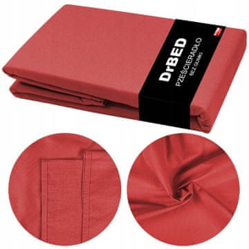 shumee BOMBAŽNA RJUHA Z NASTAVLJIVIM POKRIVANJEM 160x210, trpežna rdeča barva, POLIRANA