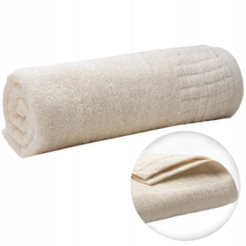 shumee Bombažna frotirna kopalna brisača za dom, savno, hotel, 70x140 cm, ekru