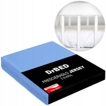 shumee Rjuha za otroško posteljico 60x120 Jersey SLIM FIT modra PL