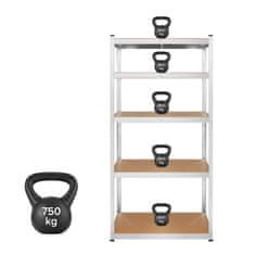 shumee Kovinski regal Rebel 2 v 1, 5 polic, garaža, 180x90x40 cm, 750 kg