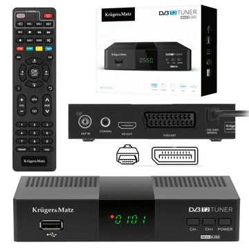 shumee DVB-T2 H.265 HEVC sprejemnik Kruger&Matz HDMI SCART PVR EPG USB dekoder