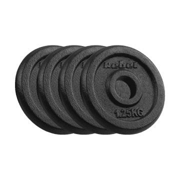 shumee Set uteži iz litega železa 4x1,25kg 6KG luknja 31mm klasična plošča REBEL