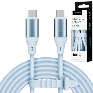 Krüger&Matz Kabel USB C - USB C 100 W 1 m silikonski moder Kruger&Matz Basic