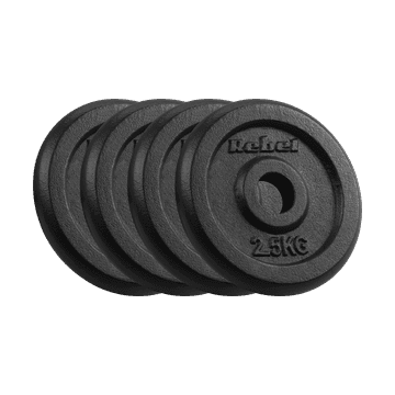 shumee Set uteži iz litega železa 4x2,5kg 10kg luknja 31mm klasična plošča REBEL