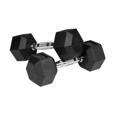 Rebel Litoželezne gumirane uteži HEX 2x5kg šesterokotni komplet 10kg SOLID