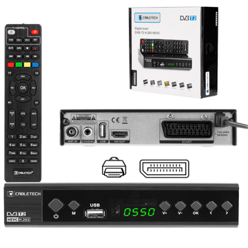 shumee DVB-T2 DVB-C Hevc H.265 10-bitni prizemni TV dekoder Cabletech