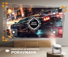 Byintek VEVSHAO A10 prenosni LED projektor, Android, WiFi, Bluetooth, zvočnik, daljinec