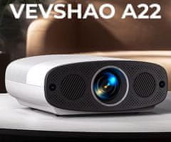 Byintek VEVSHAO A22 prenosni LED projektor, Android, Dual WIFI, Bluetooth, STEREO zvočniki, daljinec