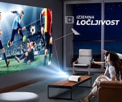 Byintek VEVSHAO A22 prenosni LED projektor, Android, Dual WIFI, Bluetooth, STEREO zvočniki, daljinec