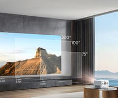 Byintek PLATO T5 prenosni LED projektor, Android, WIFI 6, Bluetooth, daljinec, bel