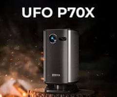 Byintek UFO P70X prenosni 3D LED DLP projektor, Android, Dual WIFI, Bluetooth, 2GB+32GB, daljinec, črn