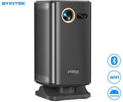 Byintek UFO P70X prenosni 3D LED DLP projektor, Android, Dual WIFI, Bluetooth, 2GB+32GB, daljinec, črn