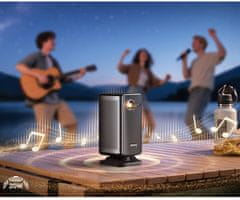 Byintek UFO P70X prenosni 3D LED DLP projektor, Android, Dual WIFI, Bluetooth, 2GB+32GB, daljinec, črn
