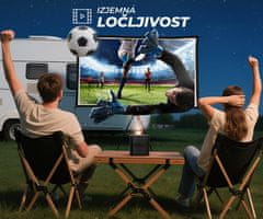 Byintek UFO U80 MAX prenosni 3D LED DLP projektor, GoogleTV, Dual WIFI, Bluetooth, polnilna baterija, daljinec, črn