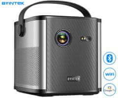 Byintek UFO U80 MAX prenosni 3D LED DLP projektor, GoogleTV, Dual WIFI, Bluetooth, polnilna baterija, daljinec, črn