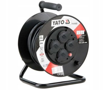 shumee YATO GRADBENI PODALJŠEK 20M NA BOBNU 4 VTIČNICE 3X1,5MM YT-81052