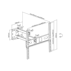 shumee Cabletech 32-55-palčni stenski nosilec za TV z upravljanjem kablov