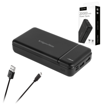 shumee Power bank 20000mAh 2xUSB USB-C kabel KrugerMatz