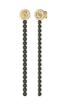 Guess Izjemni pozlačeni uhani s črnimi kristali Paradise JUBE05144JWYGBKT/U