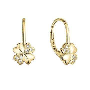 Evolution Group Pozlačeni viseči uhani s štiriperesnimi deteljicami 11502.1/AU