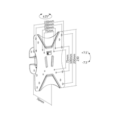 shumee Črn stenski nosilec največ 25 kg 23"-42"" Cabletech