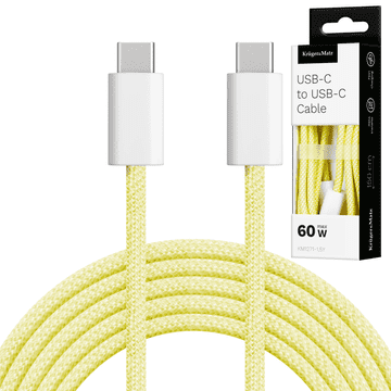 Krüger&Matz Kabel USB tipa C - USB tipa C 60 W 1,5 m rumene barve Kruger&Matz Basic