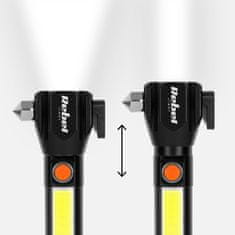 shumee Taktična LED svetilka Powerful ZOOM USB 200m Hammer Knife Magnet Rebel