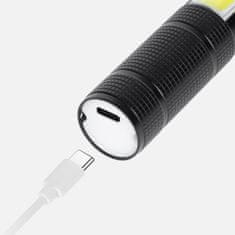 shumee Taktična LED svetilka Powerful ZOOM USB 200m Hammer Knife Magnet Rebel