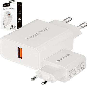 shumee Stenski polnilec Kruger&Matz QC 3.0 18W 3A