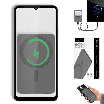shumee Kruger&Matz 5000 mAh Mag Safe induktivni POWER BANK siv
