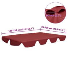 Vidaxl Streha za vrtno gugalnico vinsko rdeča 150/130x105/70 cm