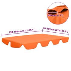 Vidaxl Streha za vrtno gugalnico oranžna 150/130x105/70 cm