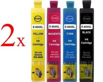 Toner123 Komplet Epson 604XL / C13T10H64010 / Expression Home XP-2200, XP-2205, XP-3200, XP-3205, XP-4200, XP-4205 / WorkForce WF-2910, WF-2930, WF-2935, WF-2950 -komp. kartuše (8)- 2BK XL, 2C XL, 2M XL, 2Y XL