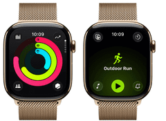 Apple Watch Series 11 pametna ura, GPS + Cellular, 46mm + pašček M/L, Gold Milanese (MFD84WF/A)