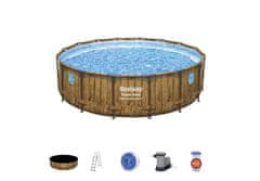 Bestway Bestway Montažni bazen Power Steel Swim Vista | 488 x 122 cm z vzorcem lesa s kartušno filtrsko črpalko