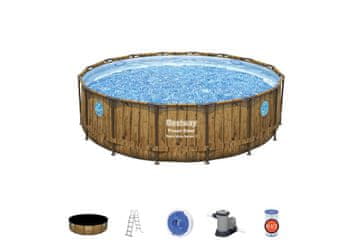 Bestway Bestway Montažni bazen Power Steel Swim Vista | 488 x 122 cm z vzorcem lesa s kartušno filtrsko črpalko
