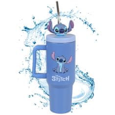 Disney DISNEY Stitch TERMO skodelica s kovinskim nastavkom za slamico, nerjaveče jeklo, skodelica za avto, potovalna, VELIKA 1,2 l