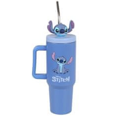 Disney DISNEY Stitch TERMO skodelica s kovinskim nastavkom za slamico, nerjaveče jeklo, skodelica za avto, potovalna, VELIKA 1,2 l