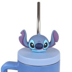 Disney DISNEY Stitch TERMO skodelica s kovinskim nastavkom za slamico, nerjaveče jeklo, skodelica za avto, potovalna, VELIKA 1,2 l