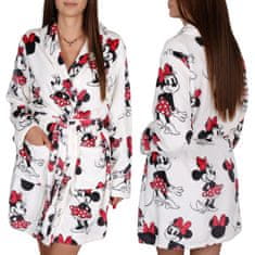 Disney DISNEY Minnie Mouse Bela, ŽENSKA kopalna halja s pasom, TOPLA kopalna halja z žepi, Mehka kopalna halja XXS