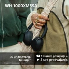 Sony WH-1000XM5 slušalke, črne