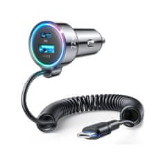 Joyroom 3in1 avto polnilec USB / USB-C 45W + kabel USB-C, črna