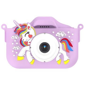 MG X500 Unicorn otroški fotoaparat + 32GB kartice, vijolična