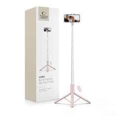 Tech-protect L09S Bluetooth selfie stick s stojalom, rožnata