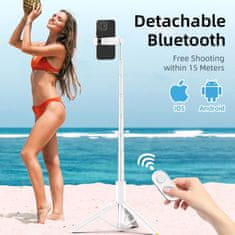 Tech-protect L09S Bluetooth selfie stick s stojalom, bela