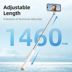 Tech-protect L09S Bluetooth selfie stick s stojalom, bela
