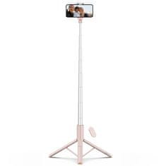 Tech-protect L09S Bluetooth selfie stick s stojalom, rožnata