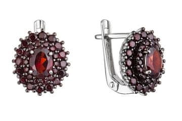 Evolution Group Razkošni viseči uhani s pravimi granati 11497.3