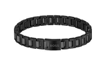 Hugo Boss Črna moška jeklena zapestnica Candor 1580752