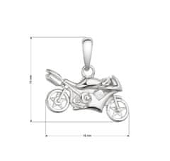 Evolution Group Eleganten srebrn obesek Motorno kolo 64008